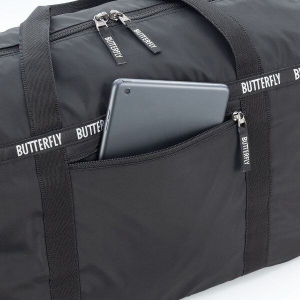 Butterfly Musta Light Duffle Bag - Side Zipper Pocket